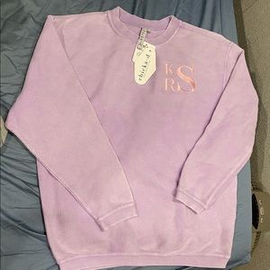 Lilac corded crewneck sweatshirt